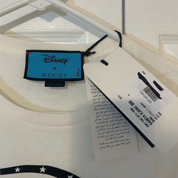 NWT AUTH GUCCI X DISNEY DONALD DUCK WHITE T-SHIRT SIZE L - Picture 6 of 9